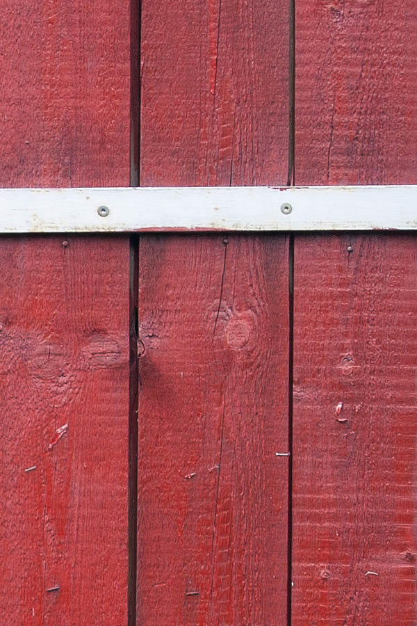 Photo 06291: Worn, formed, red double trapdoor
