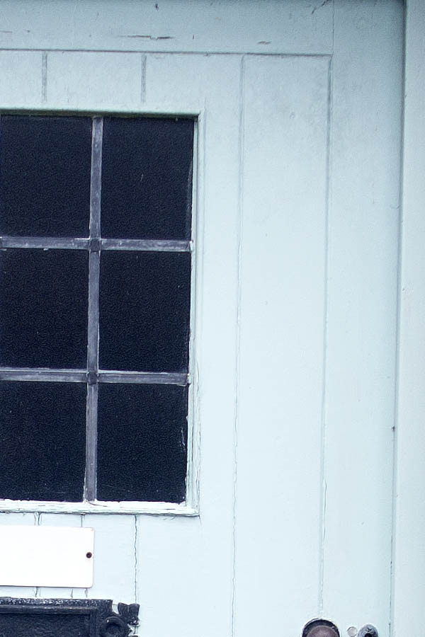 Photo 06641: Wide, panelled, white door with door light