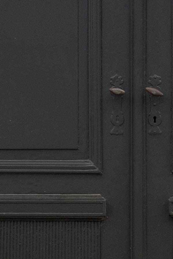 Photo 07412: Panelled, black double door