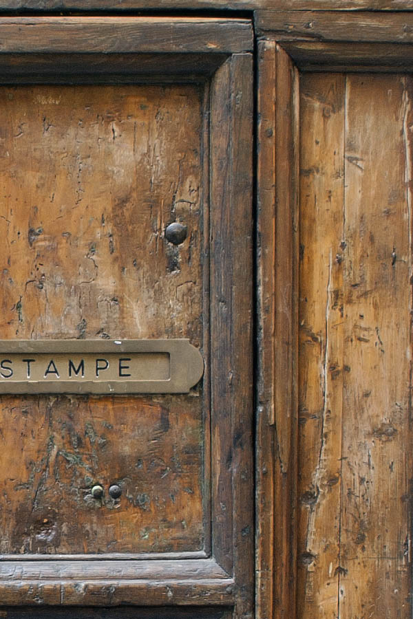 Photo 08142: Panelled, oiled door with sidepieces