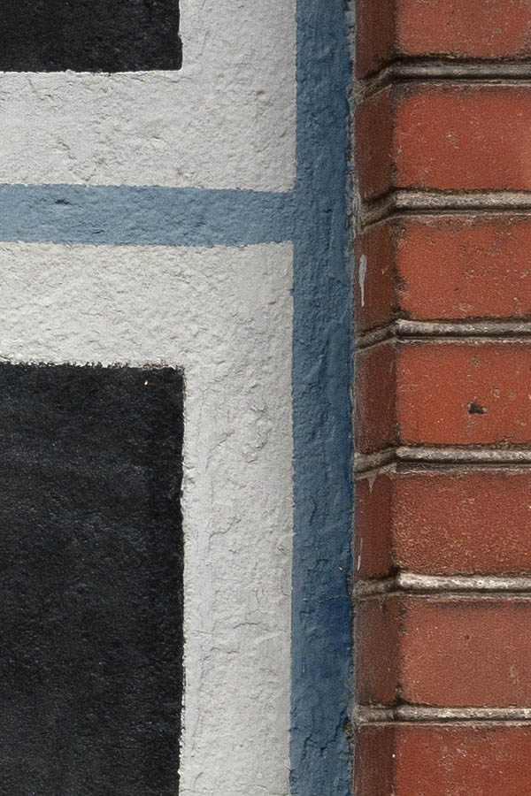 Photo 08329: No window. A fake window with a painting, white and blue paint in an embrasure.