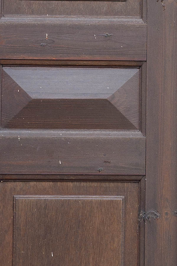 Photo 08380: Panelled, oiled double door with top window