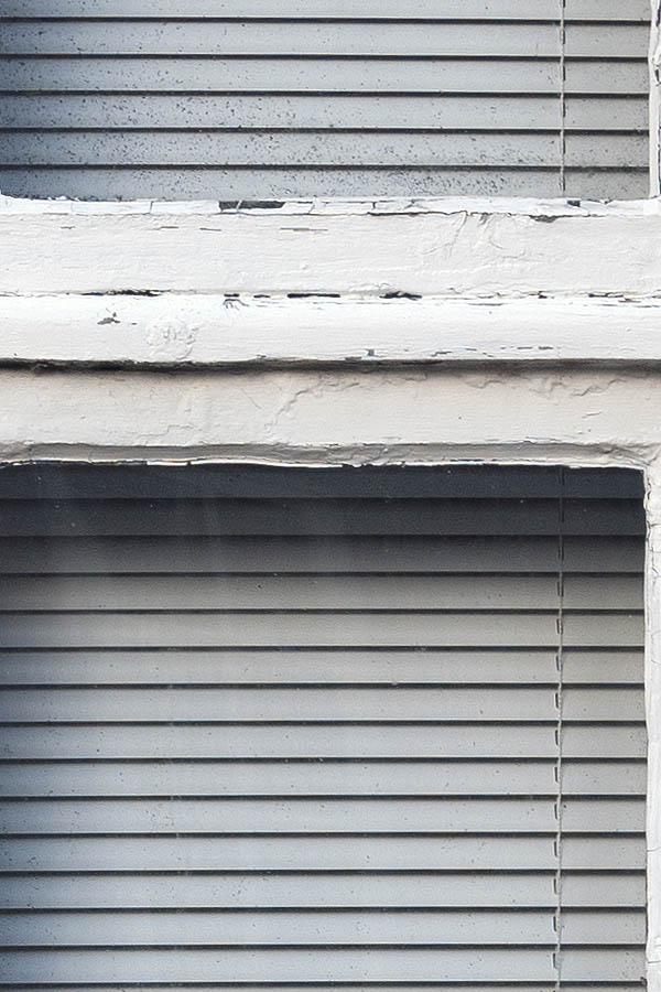 Photo 09496: Worn, white window in Dannebrog style with four frames