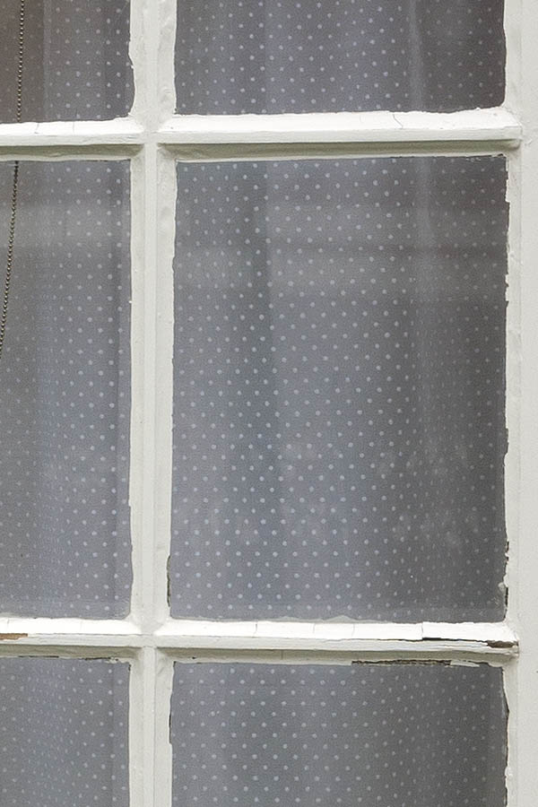 Photo 09676: Green and white window with two frames and 12 panes