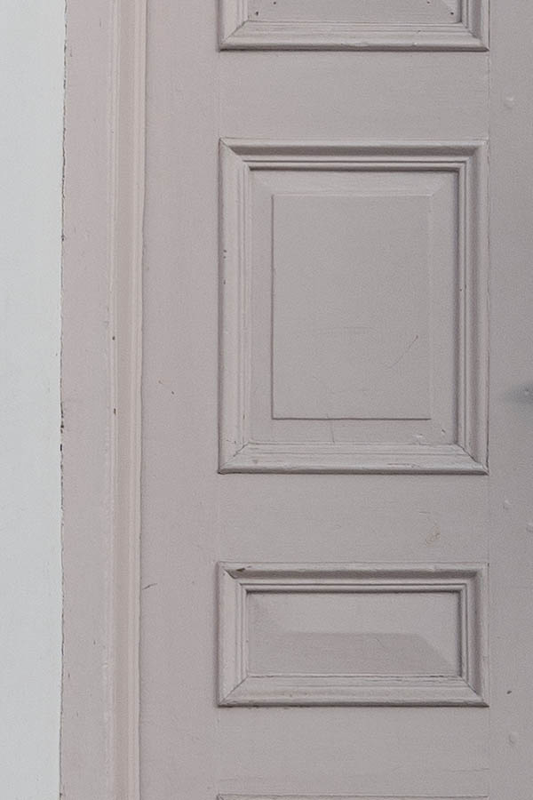 Photo 10055: Panelled, white double door with top window