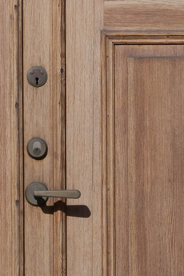 Photo 10232: Panelled, oiled double door with top window