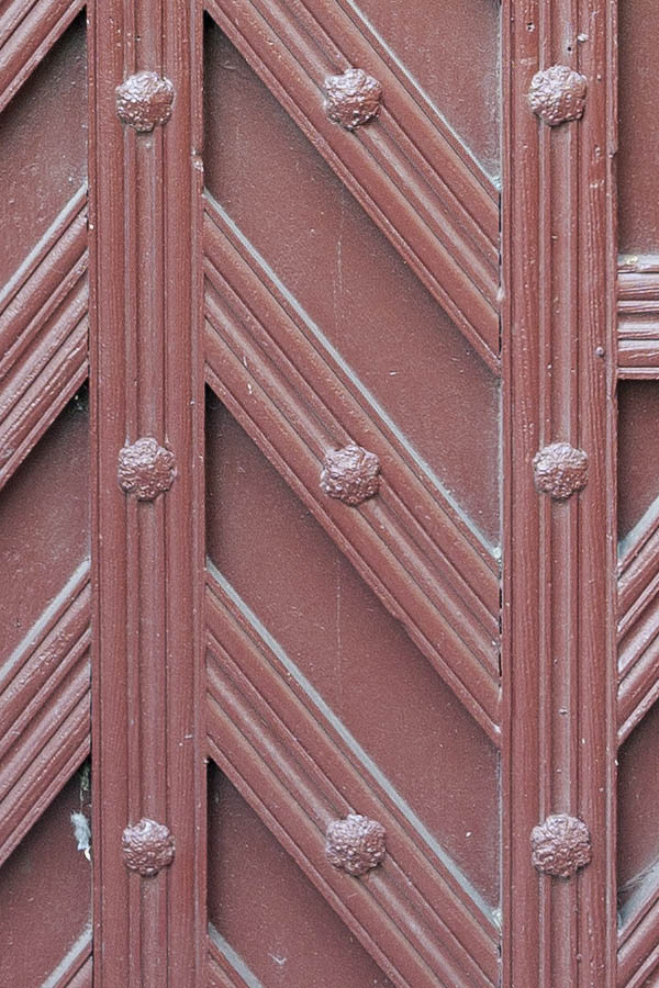 Photo 10762: Formed, carved, panelled, brown door