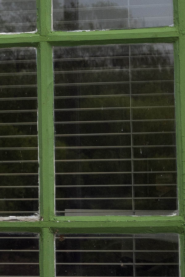 Photo 11216: Green window with four frames and 20 panes