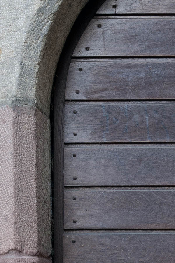 Photo 11791: Formed, panelled, brown door