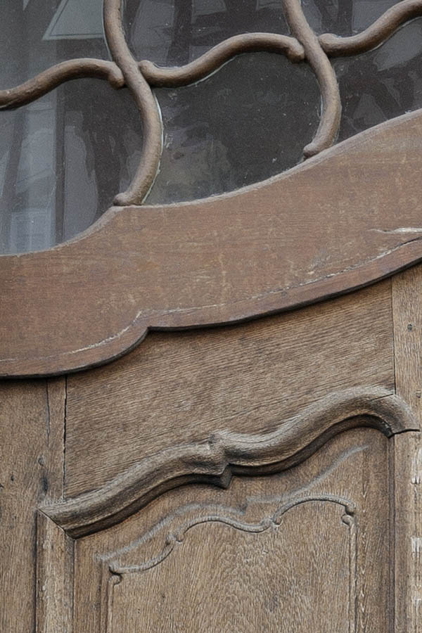 Photo 11853: Formed, carved, oiled double door with top window