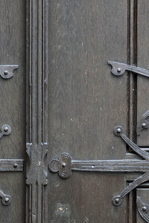 Photo 11911: Formed, panelled, grey double door