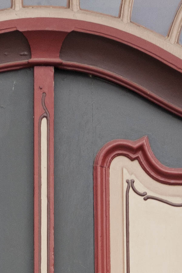 Photo 12106: Formed, carved, black, brown, red and white double door