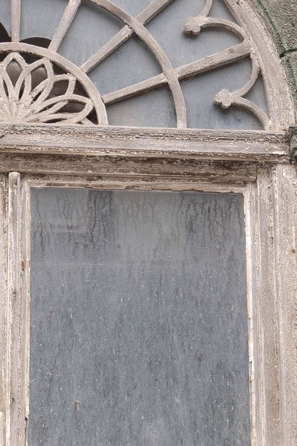 Photo 12347: Worn, formed, light grey window