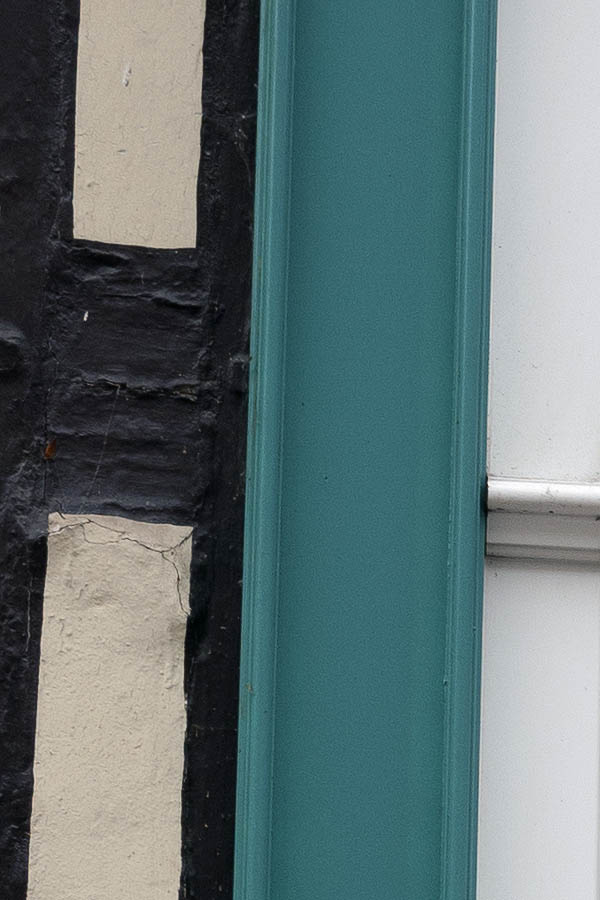 Photo 12457: Teal and white window with three panes