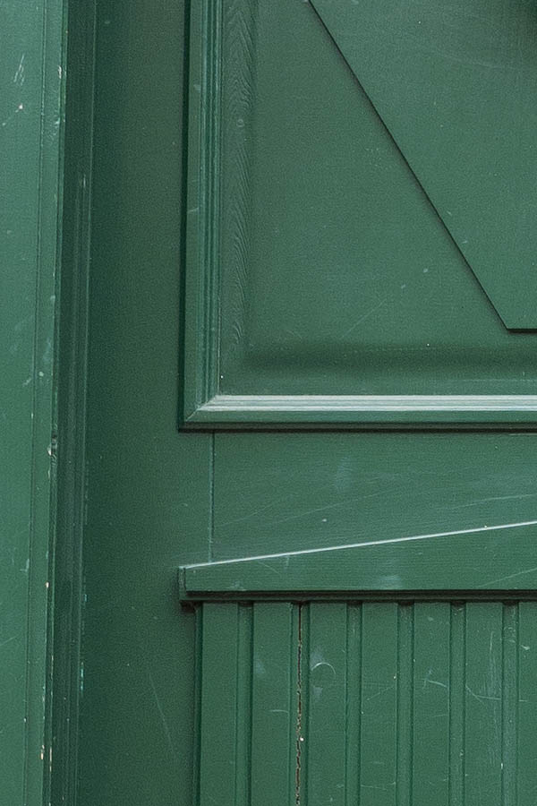 Photo 12490: Panelled, green door