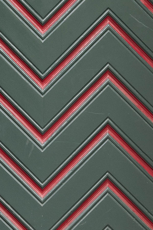 Photo 12627: Panelled, green and red door 