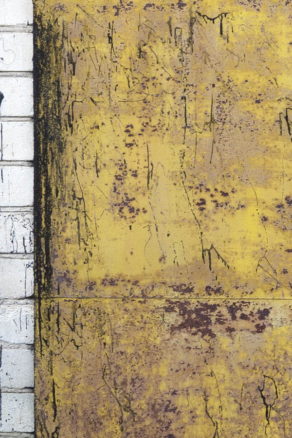 Photo 13014: Worn, yellow metal gate
