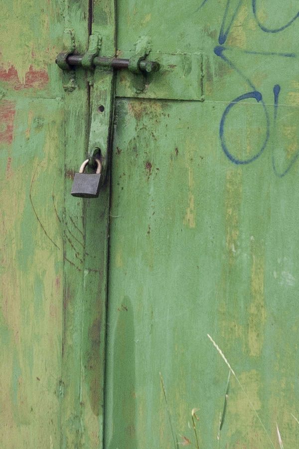 Photo 14051: Light green metal garage door gate