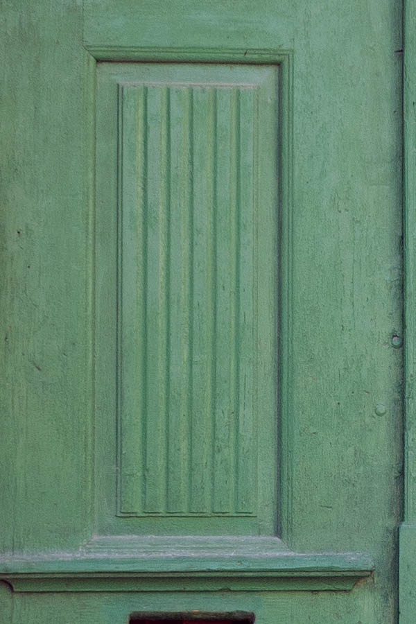 Photo 14432: Panelled, green double door