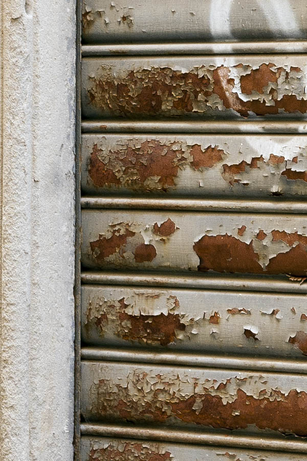 Photo 14742: Decayed, grey security shutter