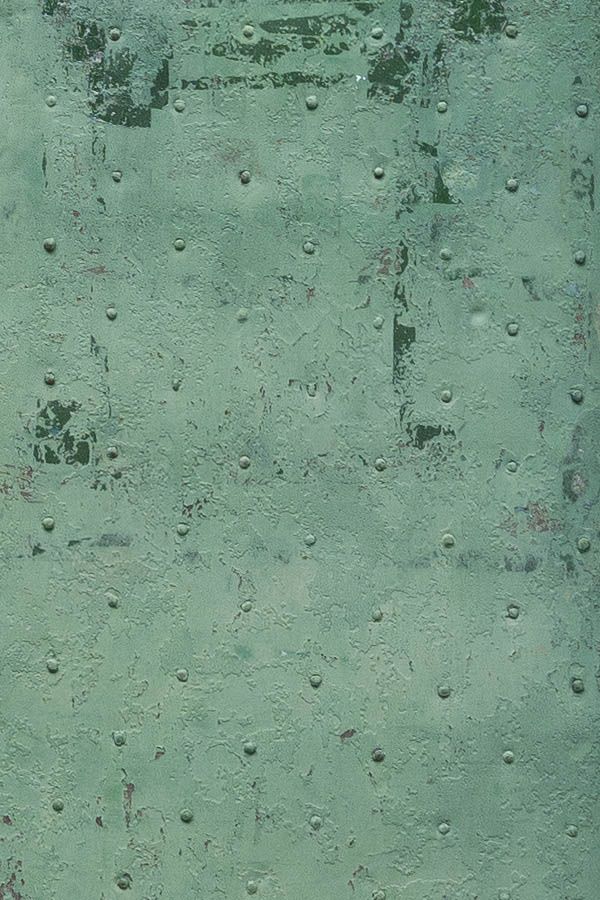 Photo 14812: Worn, green metal double door
