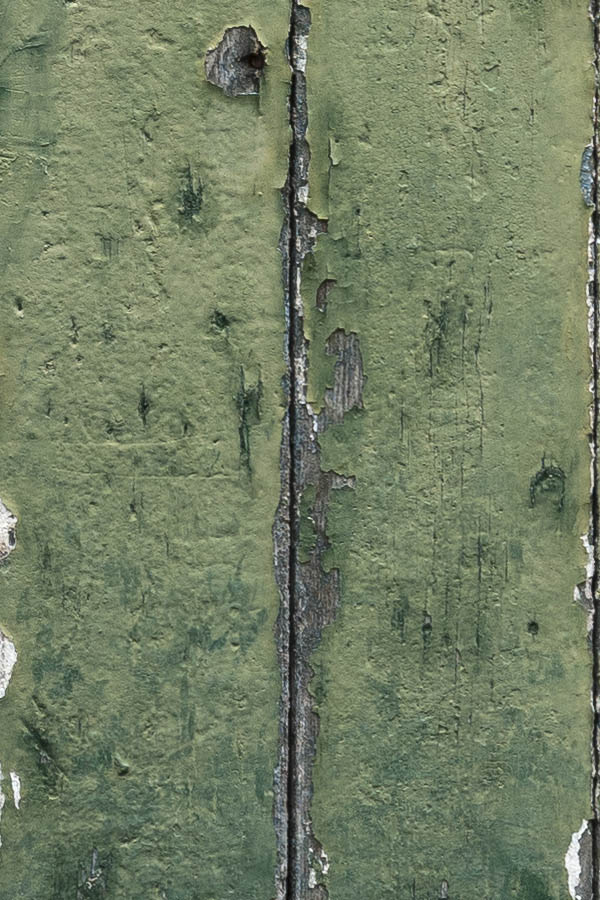 Photo 15074: Decayed, green door of planks