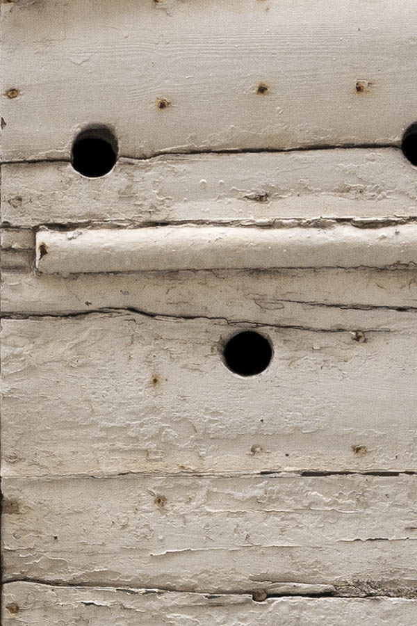 Photo 15376: Worn, white shutters