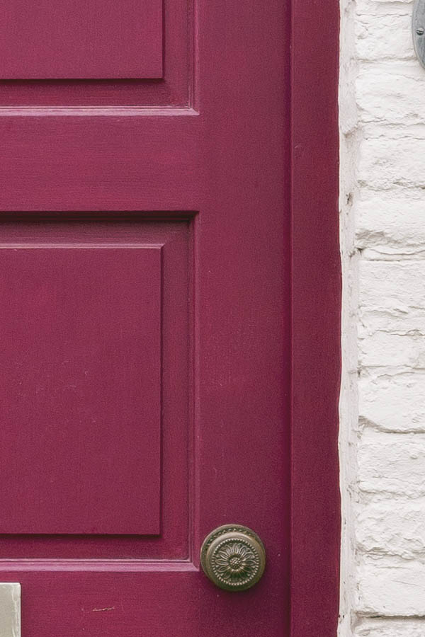 Photo 15706: Panelled, purple door with top window