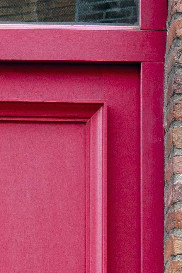 Photo 15796: Panelled, purple door with top window