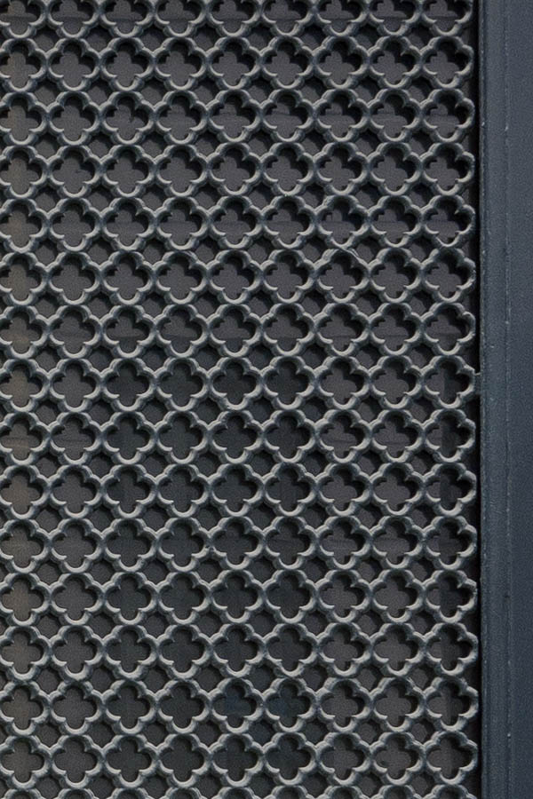 Photo 15813: Panelled, black double door with large, latticed door lights
