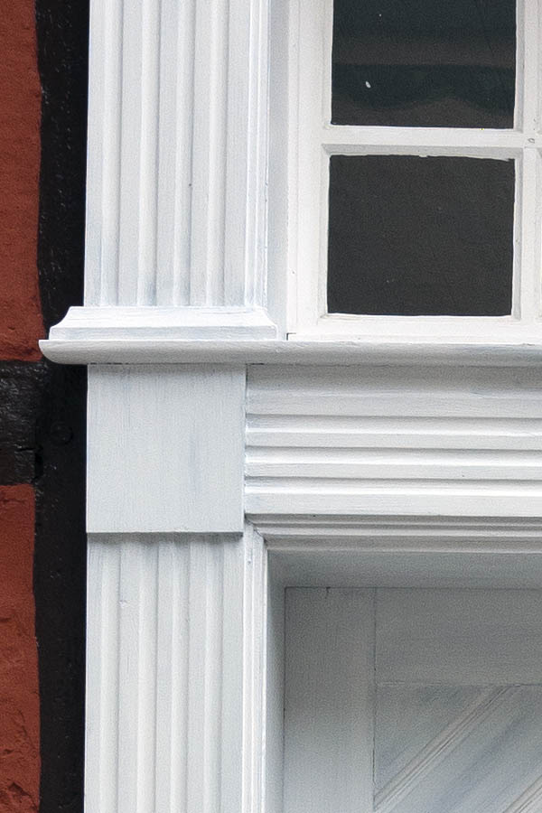Photo 16265: Panelled, white door with top window