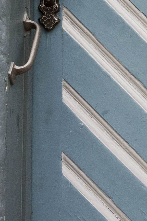 Photo 16313: Panelled, blue, white and grey door