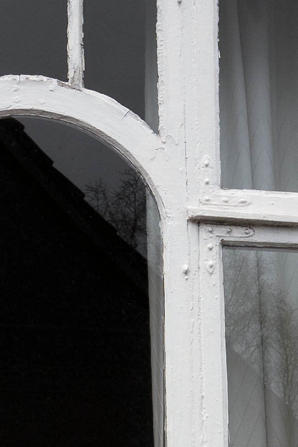 Photo 16470: Formed, white window with six frames