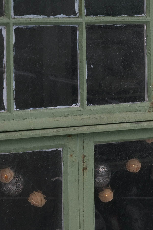 Photo 17134: Formed, green window with five frames and 21 panes