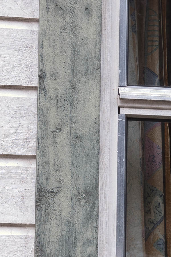 Photo 17402: White window with four panes in a green frame