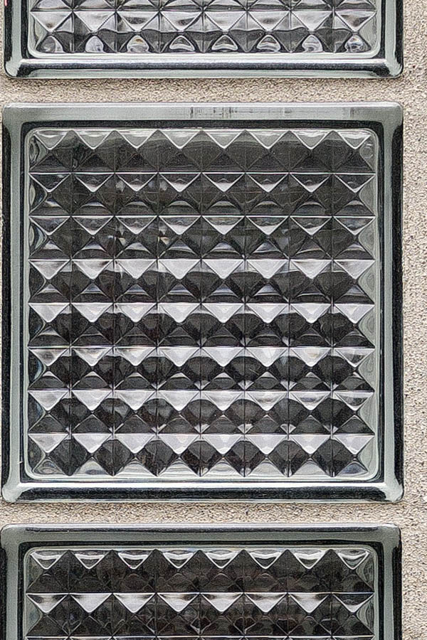 Photo 23811: Wall built of grey window glass bricks