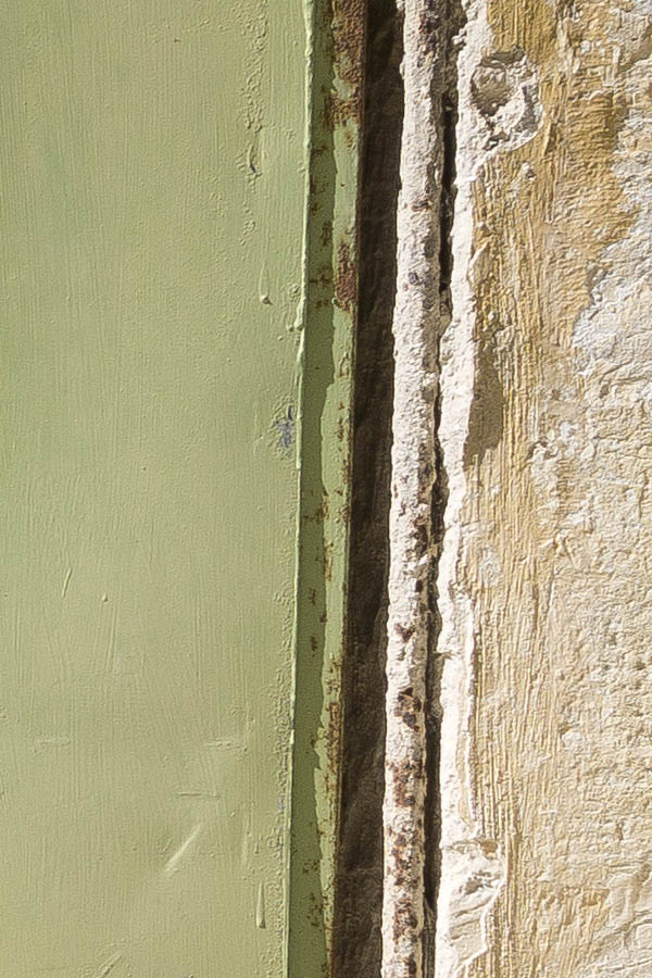 Photo 24090: Decayed, light green metal double door