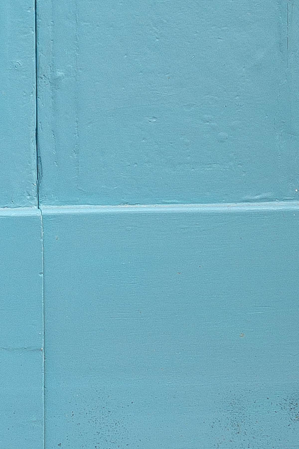 Photo 24260: Lopsided, light blue gate with barred fan light