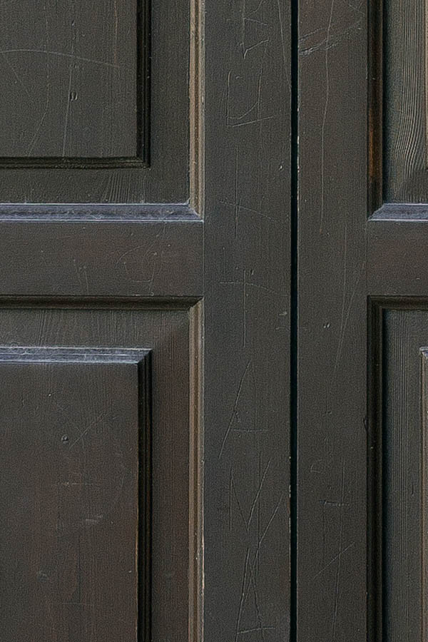 Photo 24399: Panelled, formed, brown double door