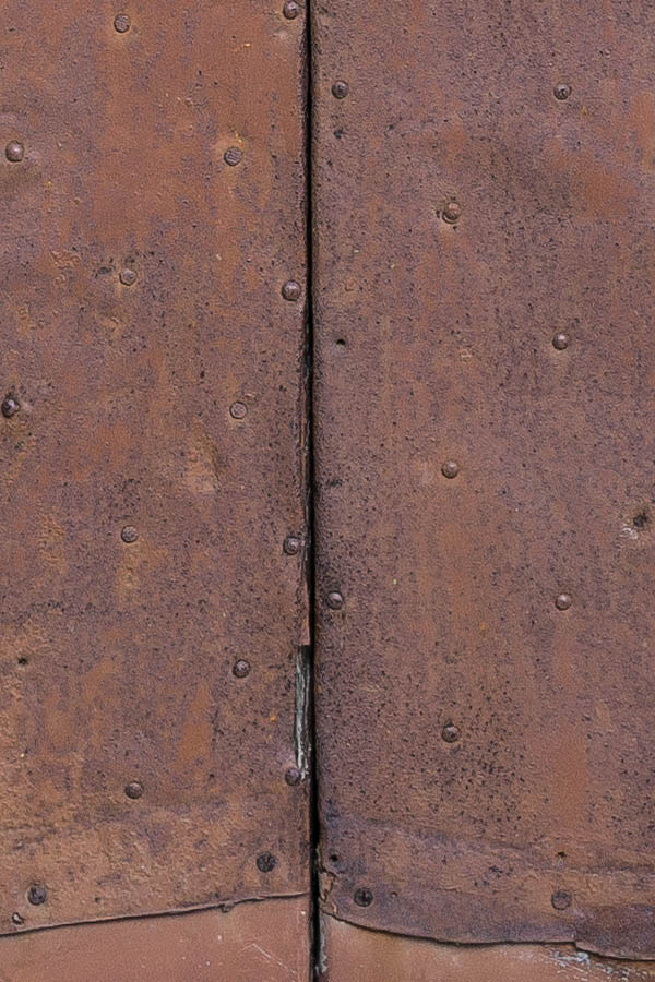 Photo 24647: Worn, red or brown double door of boards