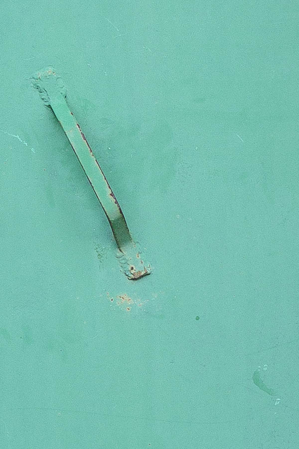 Photo 24682: Narrow, green metal double door
