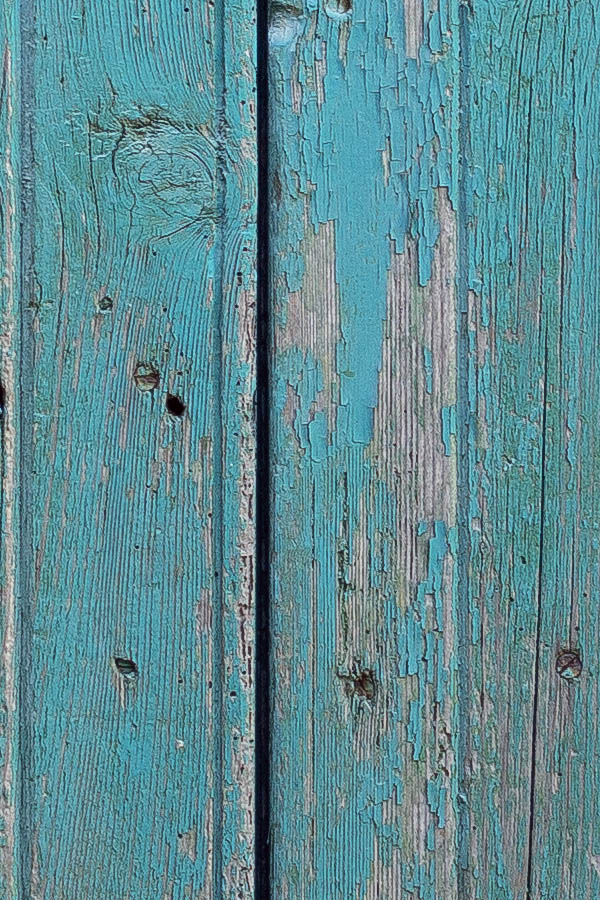 Photo 24701: Decayed, light green door of planks
