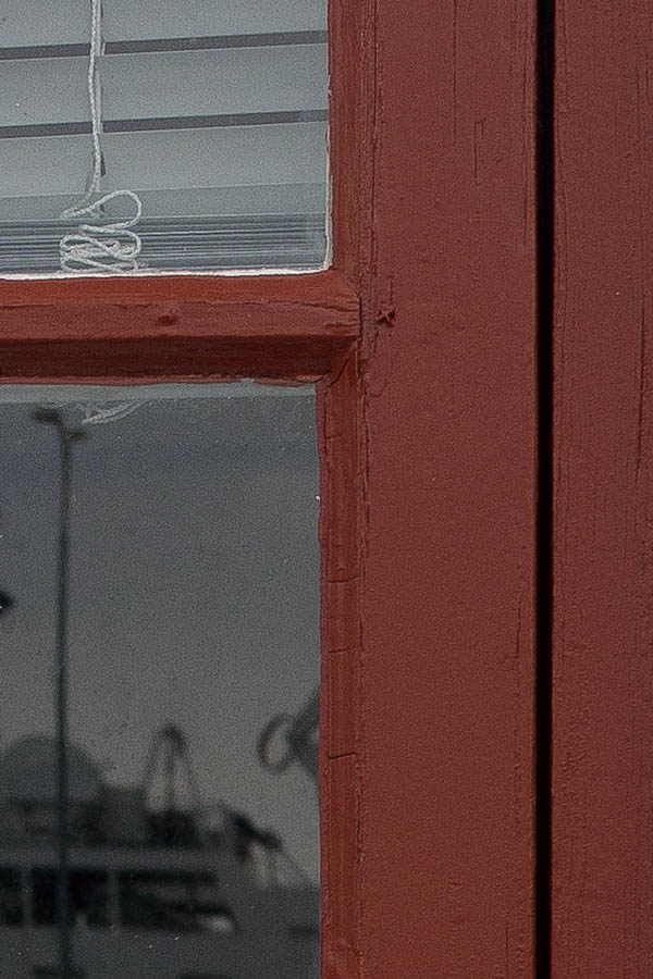 Photo 25115: Narrow, little, brown window with six panes