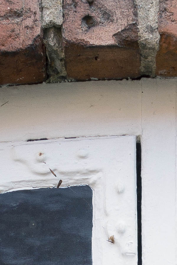 Photo 25334: Formed, white window with 12 blinded panes