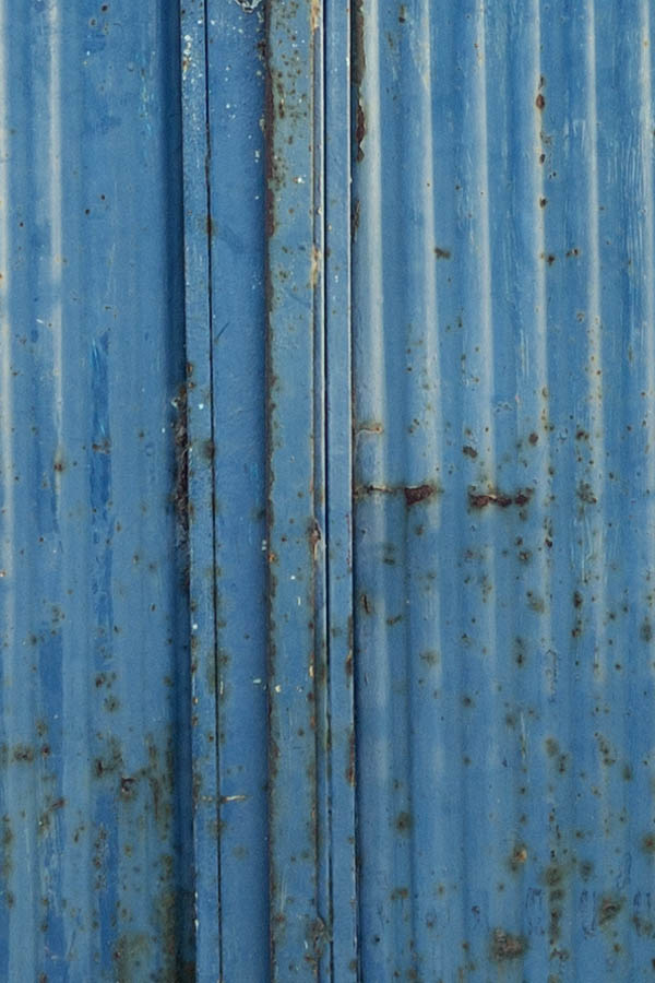 Photo 26418: Worn, rusty, light blue gate in three sections