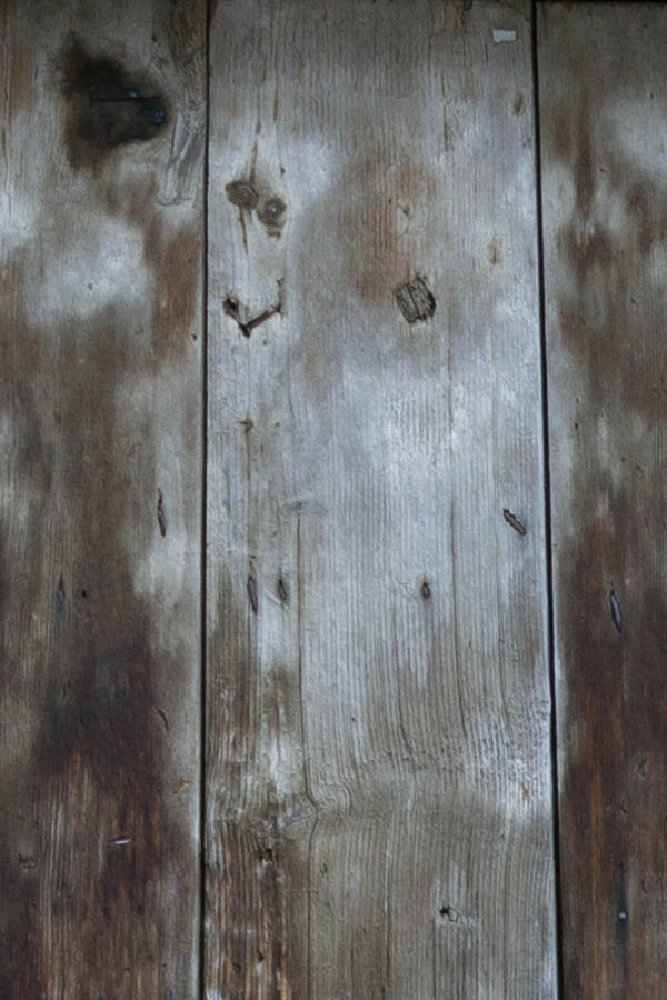 Photo 26433: Worn, teal, unpainted wooden gate