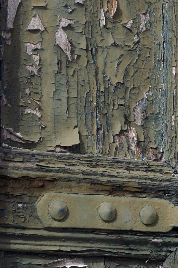 Photo 26771: Decayed, green, panelled double door