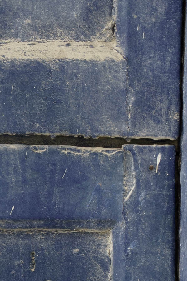 Photo 26774: Narrow, blue, panelled double door 