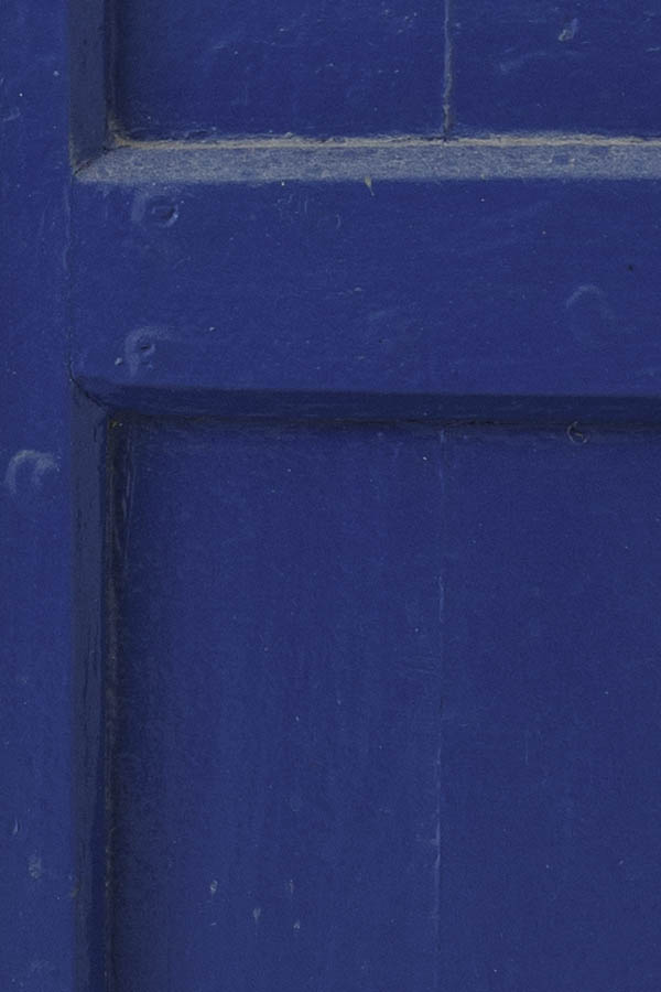 Photo 26788: Narrow, blue, panelled double door