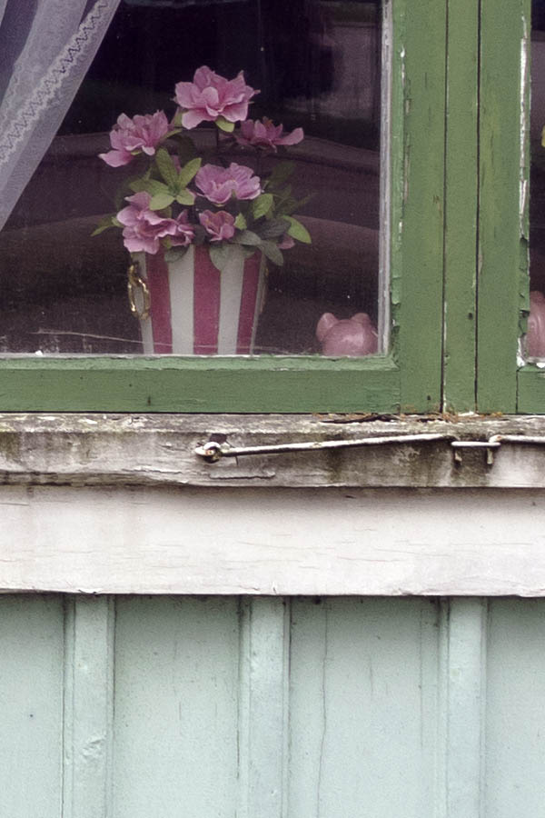Photo 27011: Two green windows with six frames each in white frames
